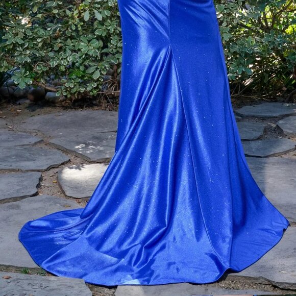 New Long Sheath Fashion Forward Prom Mesh Gown w/ Sheer Boned Bodice GL3688 - Picture 14 of 14